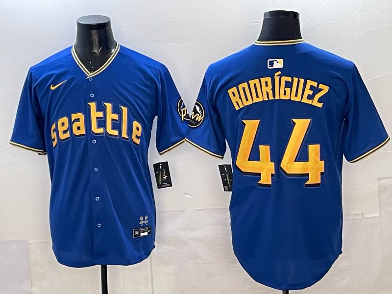 Men 2025 Seattle Mariners #44 Rodriguez Blue City Edition Nike MLB Jersey 35